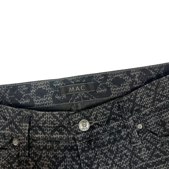 MAC Skinny Clean Jeans Size 40/30 10 US Black Gray Nordic Fair Isle Reindeer - Picture 7 of 10